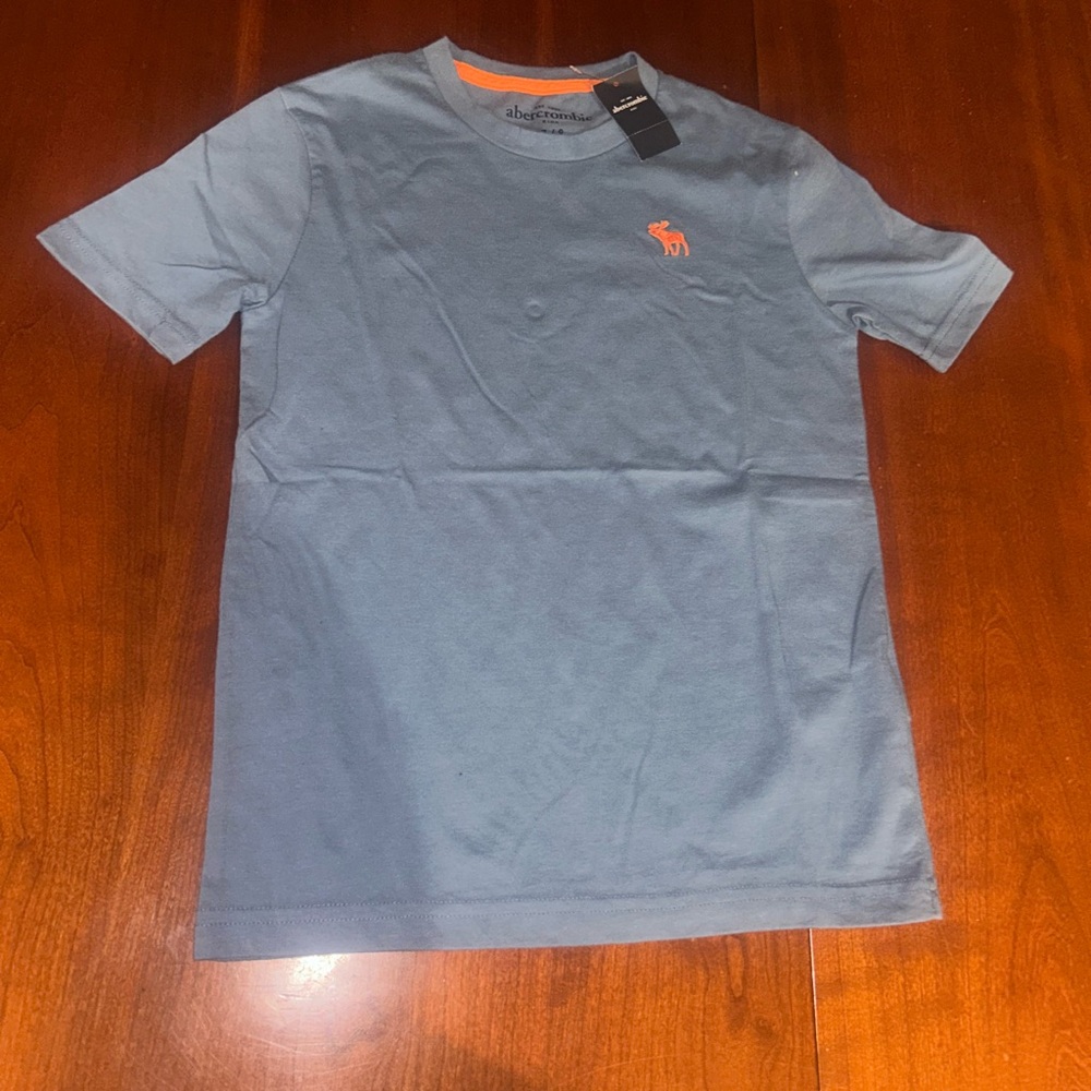 Abercrombie Kids Blue T-Shirt with Orange Logo